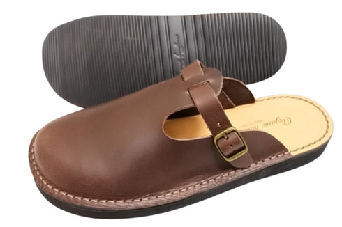 【Organic handloom GUDALUR ダークブラウン】クロッグサンダル(サボサンダル)